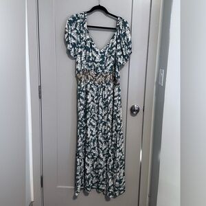 Floral Green Maxi Dress